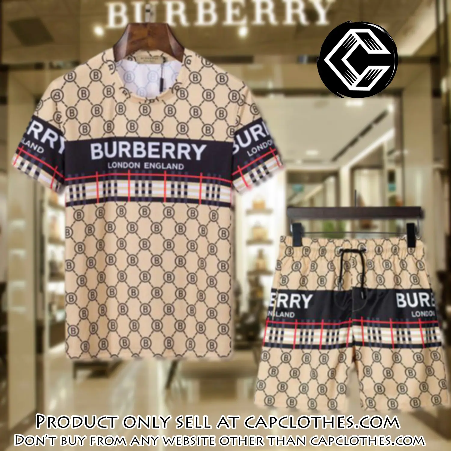 Burberry combo unisex tshirt & short limited luxury outfit cts1040 cc5649003